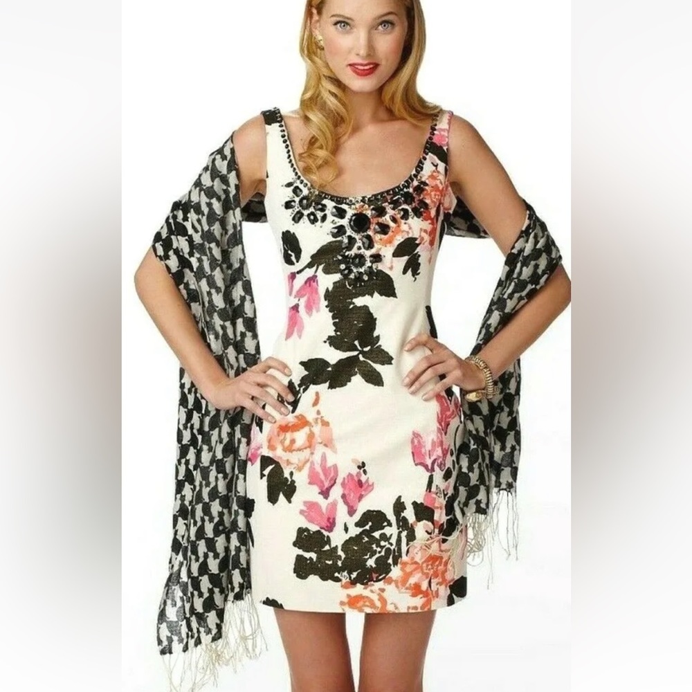 Elegant Lilly Pulitzer Portia Cameo Dress Size 0 White Strike Of Midnight
